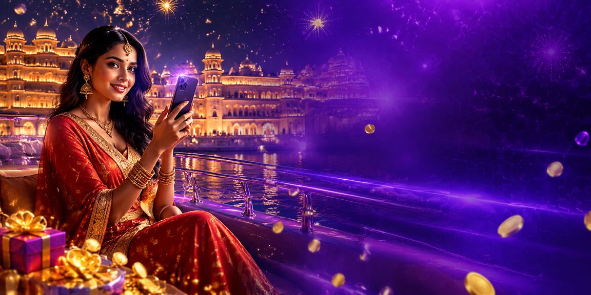 Indian woman enjoying online gaming responsibly on mobile device